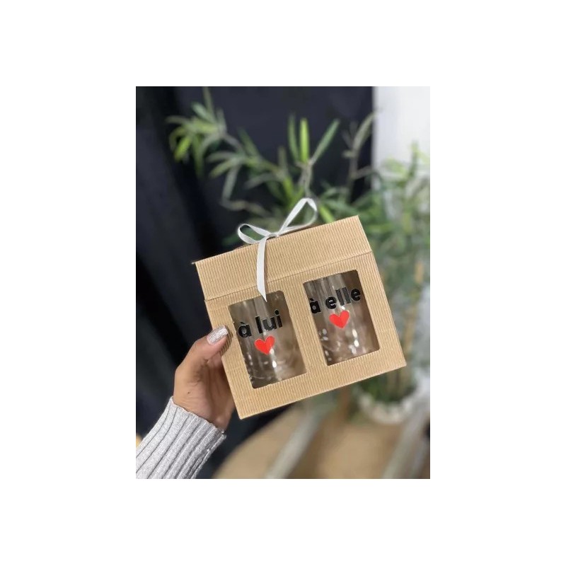 Lot de Mugs/Verres Double Paroi "À Elle & À Lui" – 40 cl |  Au Tombeau des Jaloux