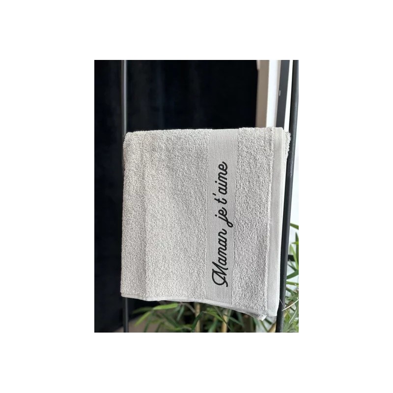 Serviette de Toilette Grise "Maman je t’aime"|  Au Tombeau des Jaloux