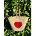 Grand Panier en Palmier – Cœur Rouge|  Au Tombeau des Jaloux