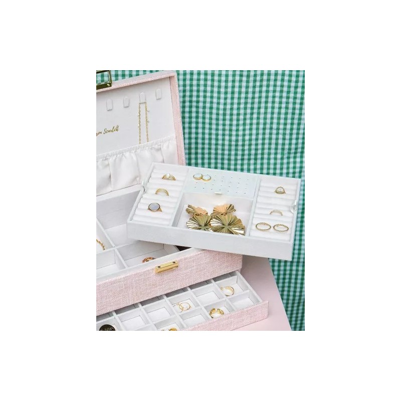 Boîte à Bijoux "Denise" en Lin – Élégance et Capacité| Au Tombeau des Jaloux