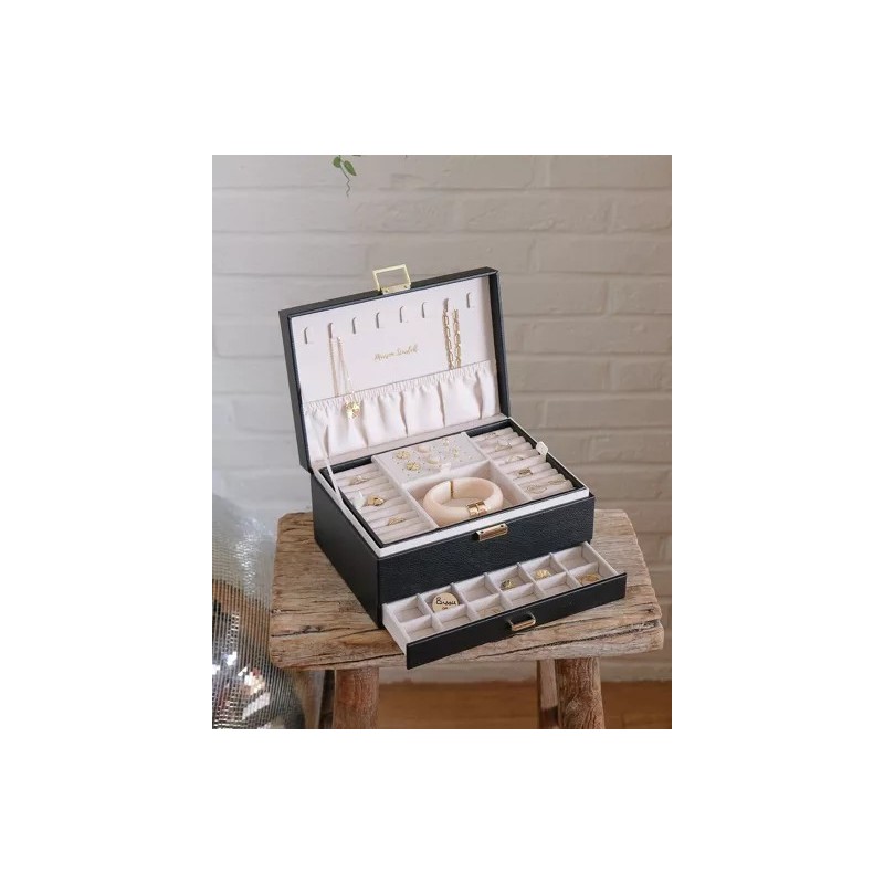 Boîte à Bijoux "Denise" en Cuir PU - Rose | Au Tombeau des Jaloux