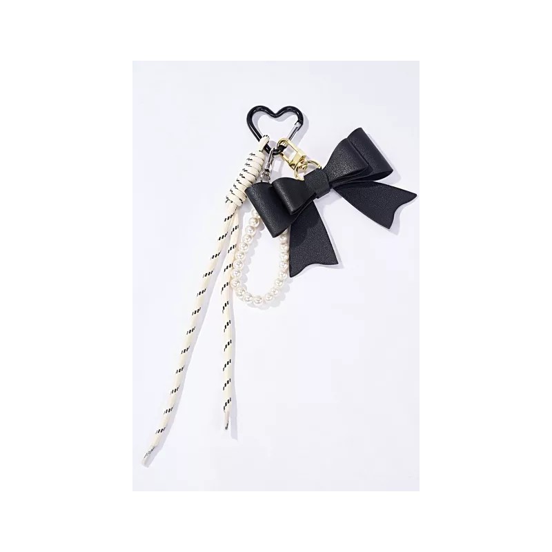 Grigri accessoire de sac et porte-clé – Nœud et perles| Au Tombeau des Jaloux