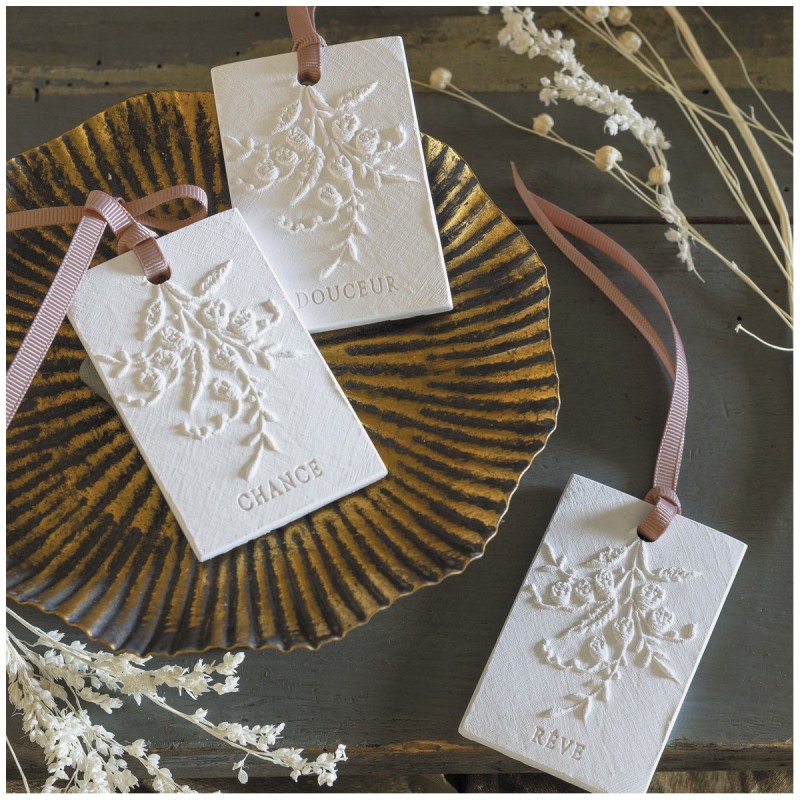 Pochon de 3 décors parfumés – Petits mots « Fleur de Thé »/Au Tombeau Des Jaloux