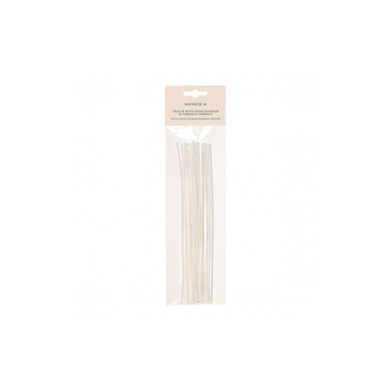 Sachet de 18 tiges de rotin blanchi – 25 cm/Au Tombeau Des Jaloux