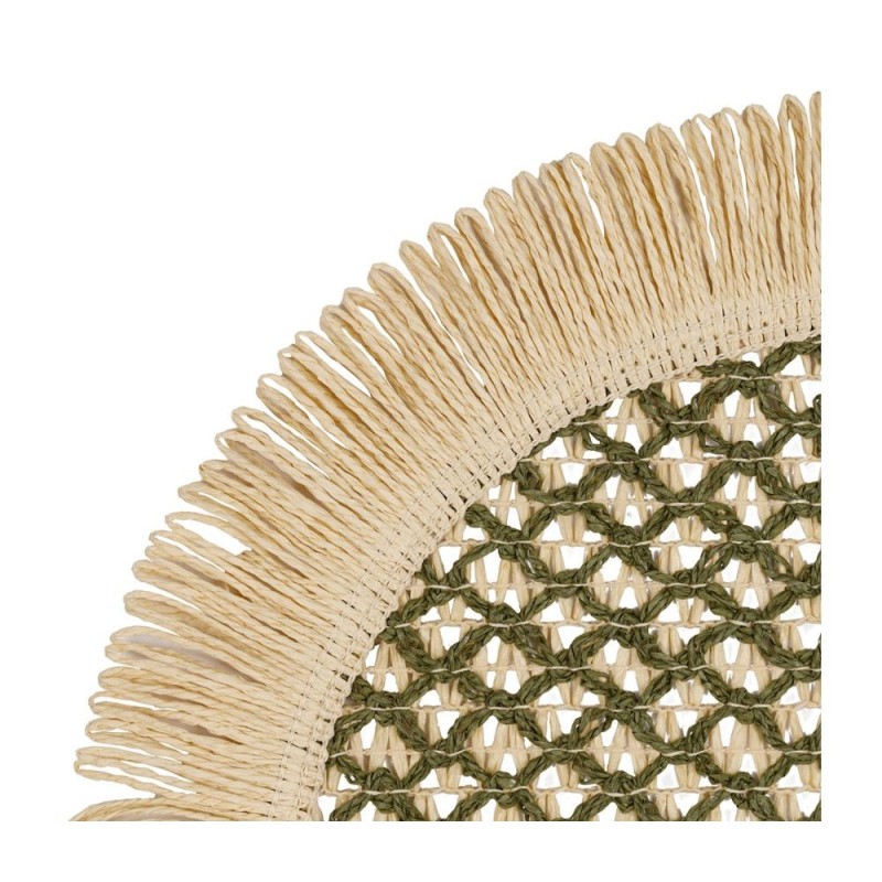 Set de Table Rond Franja – Kaki & Naturel (Ø38 cm)/Au Tombeau Des Jaloux