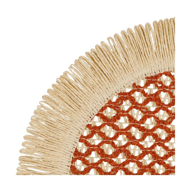 Set de Table Rond Franja – Terracotta & Naturel (Ø38 cm)/Au Tombeau Des Jaloux
