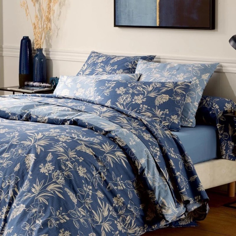 Parure Éloïse Ardoise – Drap Plat + 2 Taies 65x65 cm/ Au tombeau des jaloux