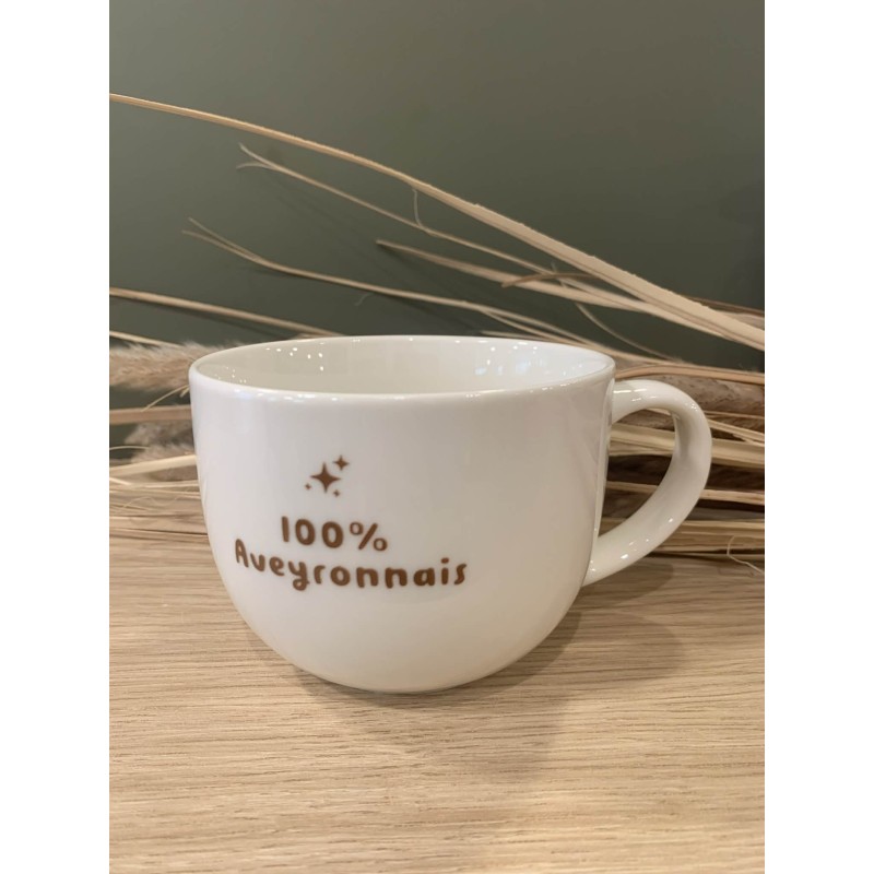 Tasse "100% Aveyronnais" – Porcelaine  45 cl /Au Tombeau Des Jaloux