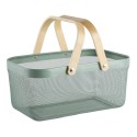 Panier grillagé rectangulaire en métal vert/Au Tombeau Des Jaloux