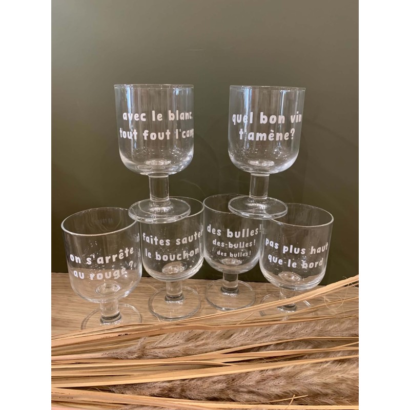 Boîte de 6 verres "Quel bon vent t’amène"/Au Tombeau Des Jaloux
