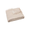 Couverture en gaze de coton - Fringe Stripe Biscuit/ Au Tombeau Des Jaloux