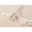 Couverture en gaze de coton - Fringe Stripe Biscuit/ Au Tombeau Des Jaloux