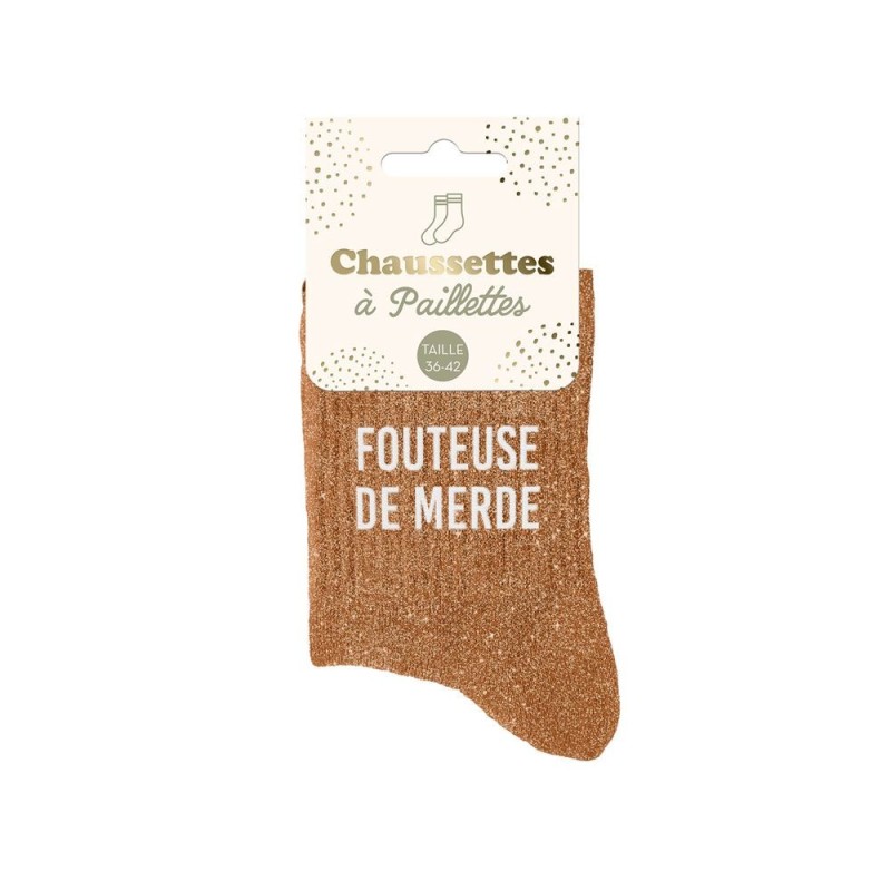 Chaussettes paillettes - Fouteuse de merde
