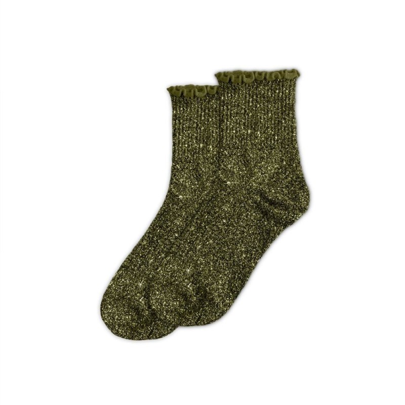 Chaussettes paillettes - Kaki