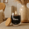 Bougie Cosma noir " Merci " | Au Tombeau des Jaloux