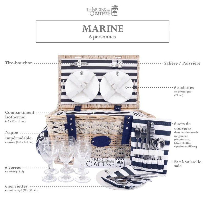 Panier Pique-nique Marine - 6 pers