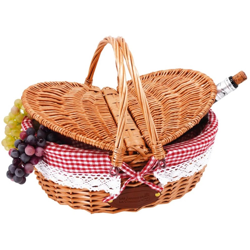 Panier Pique-nique - Dentelles Vichy Rouge - 4 pers