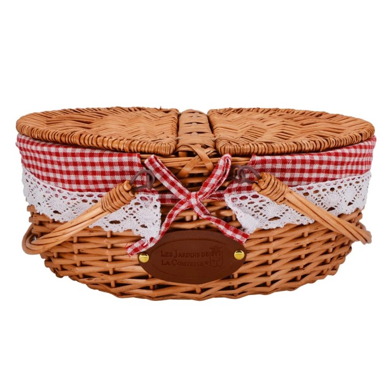 Panier Pique-nique - Dentelles Vichy Rouge - 4 pers