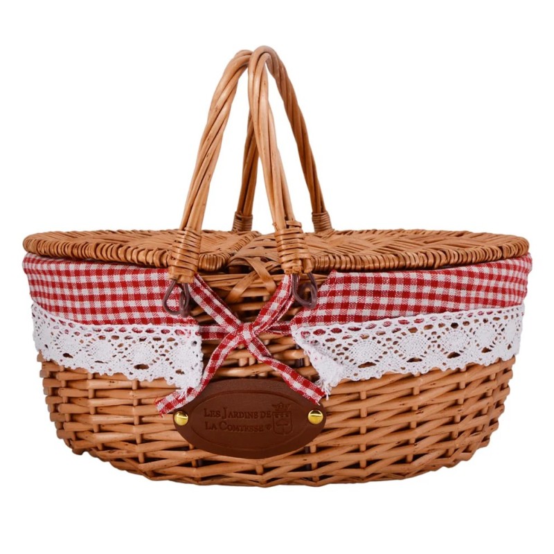 Panier Pique-nique - Dentelles Vichy Rouge - 4 pers