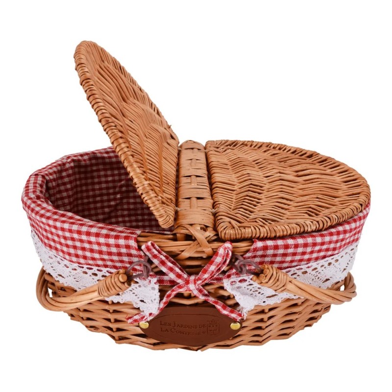 Panier Pique-nique - Dentelles Vichy Rouge - 4 pers